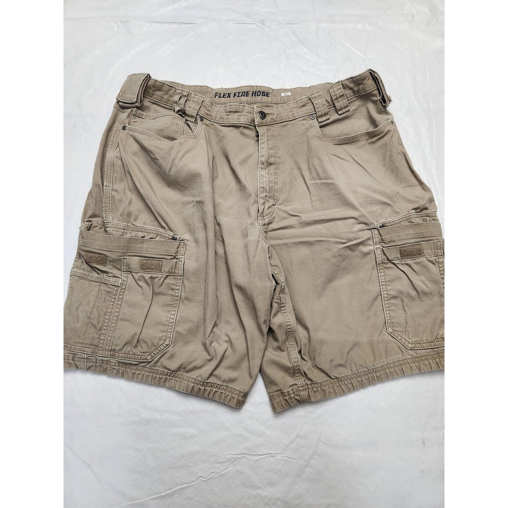 Duluth Trading Co Shorts Mens 44 Beige Flex Fire Hose Cargo 11 Inseam Canvas
